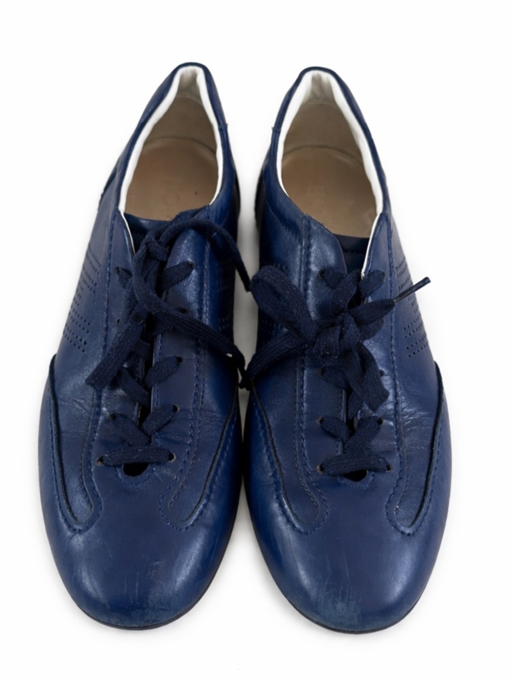 Hogan Olympia Leather Sneakers Blue Womens 8 EU38 Italy Luxury Lace Up